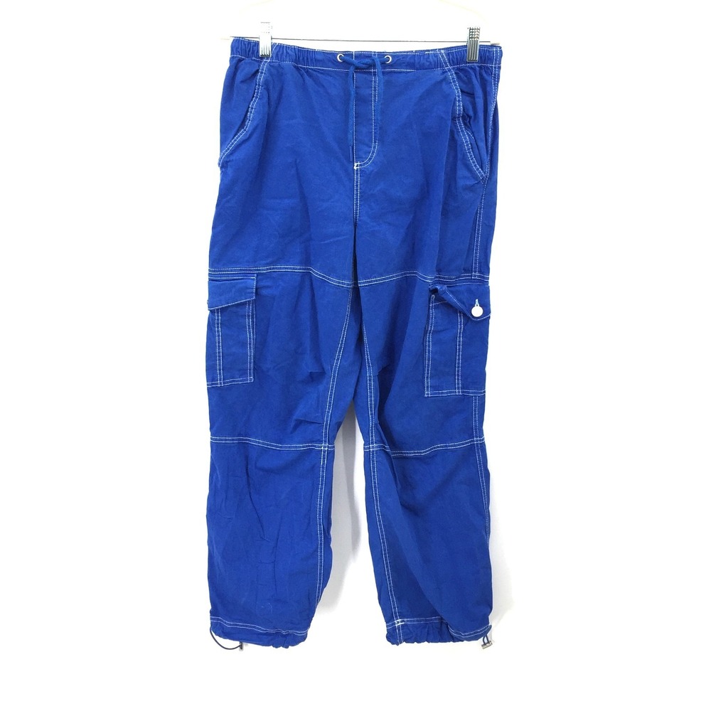 Garage blue white stitching cargo pant Gorpcore Techwear cybergoth streetwear XS